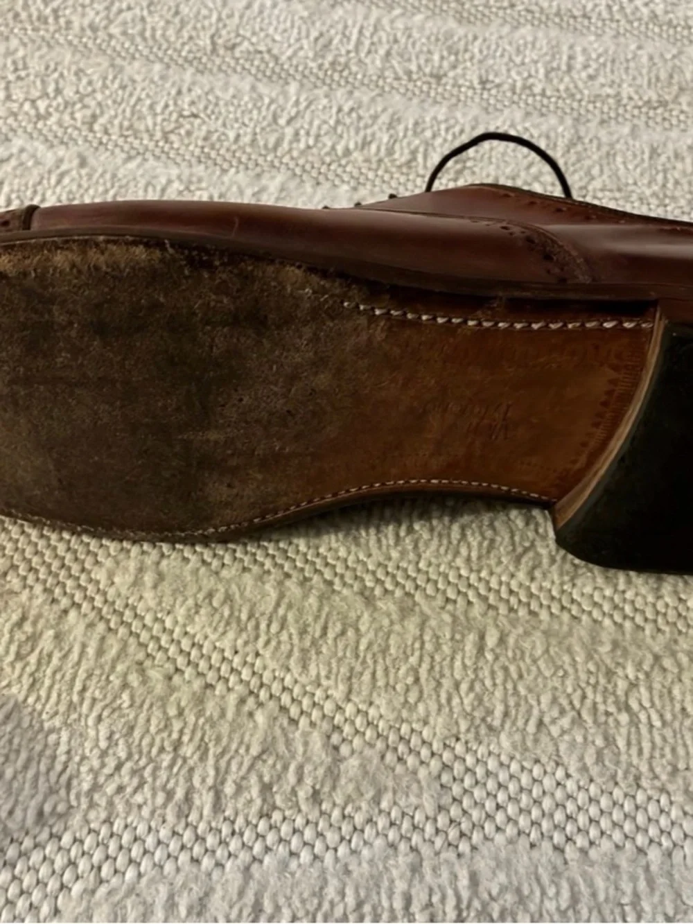 Allen Edmonds Brown Leather Cap-Toe Brogue Oxfords